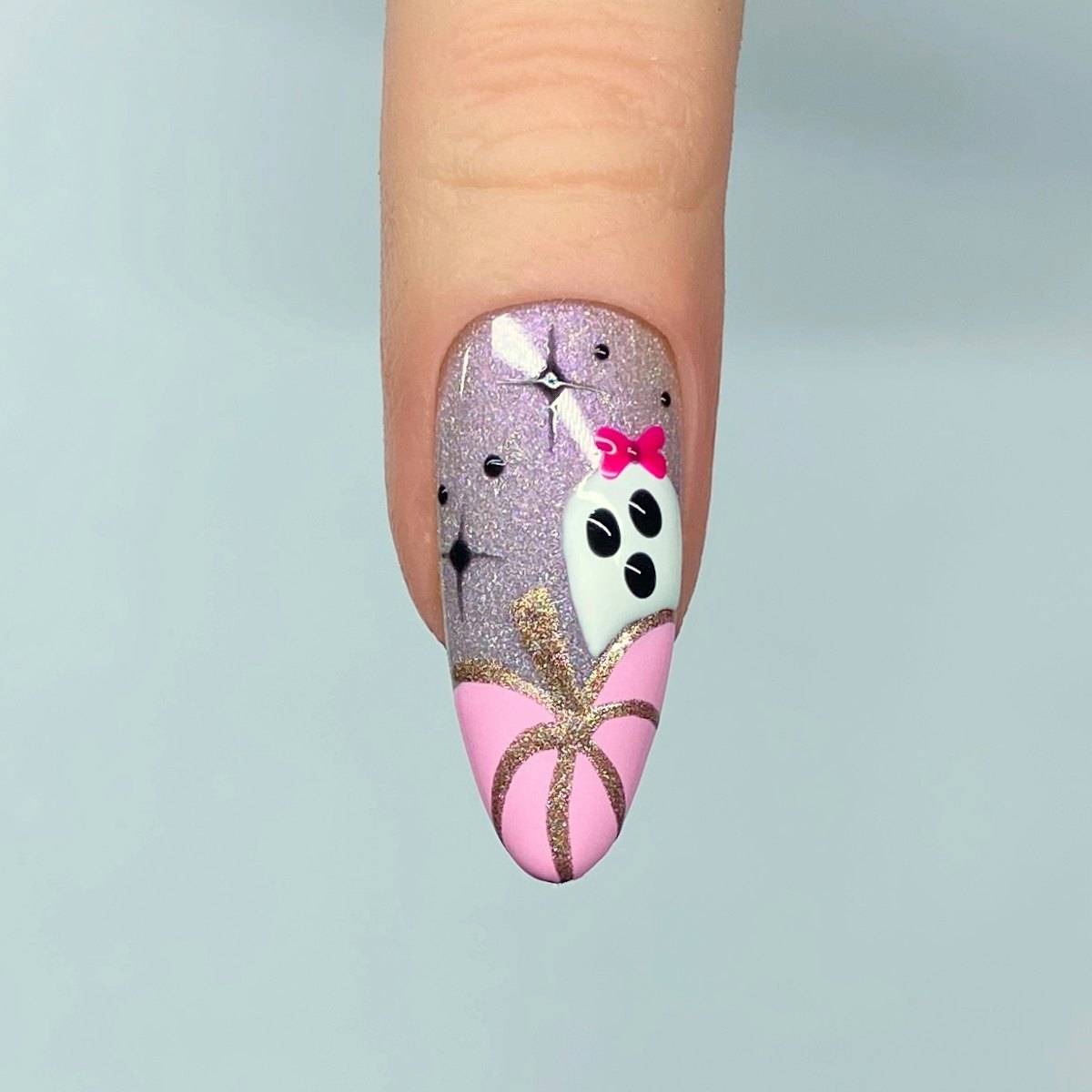 Create a Spooky Ghost Pumpkin Nail Design