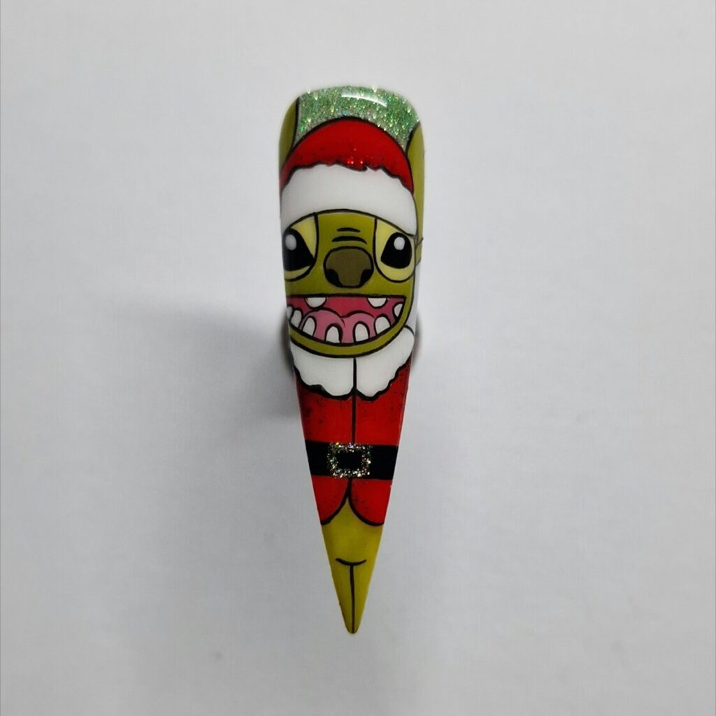 How to Create Santa Stitch Nail Art