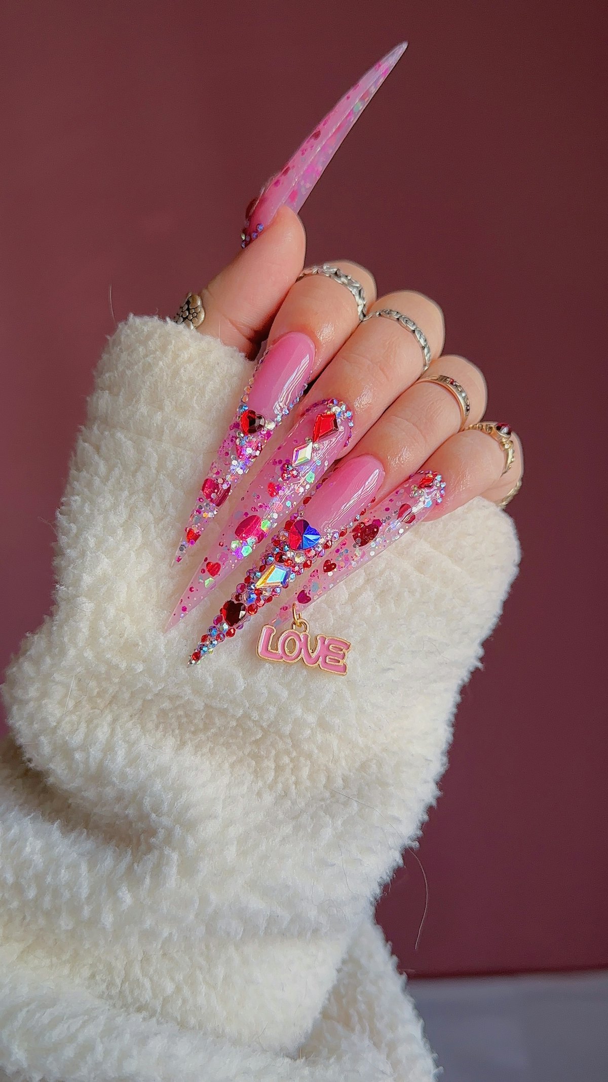 How to Create 'Stuck In Love' Nail Design