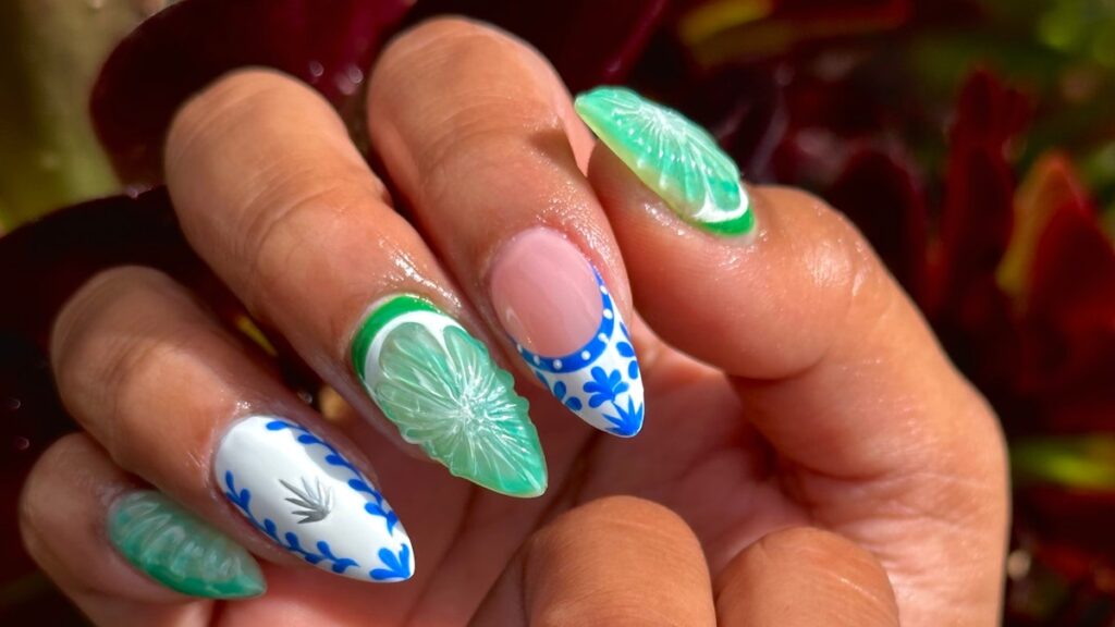 How to Create Lime Clase Azul Gel-X Nails