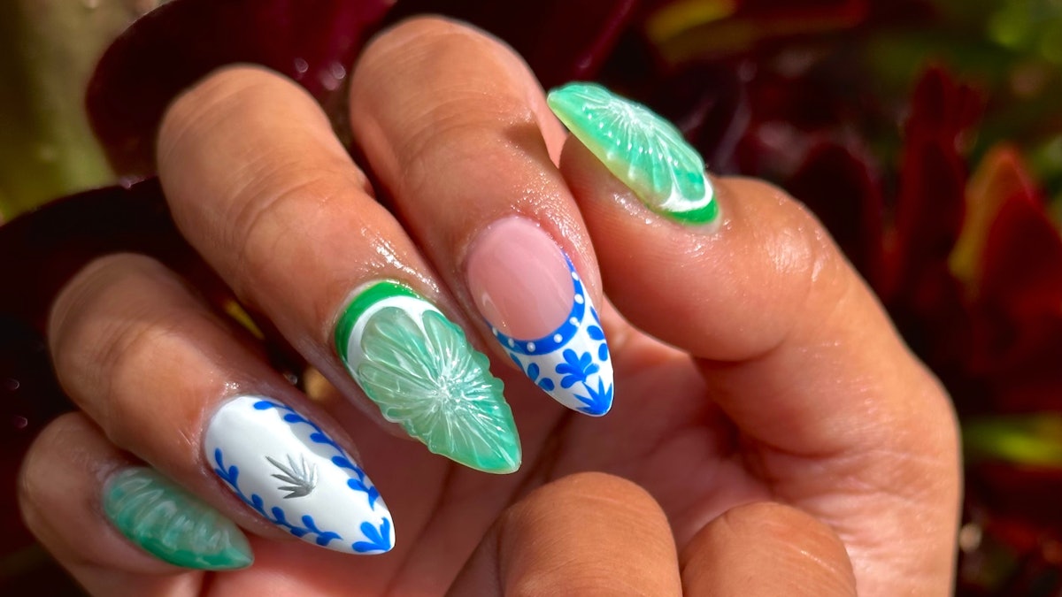 How to Create Lime Clase Azul Gel-X Nails