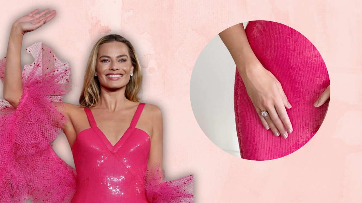 Margot Robbie's Barbie Manicure at the Golden Globes