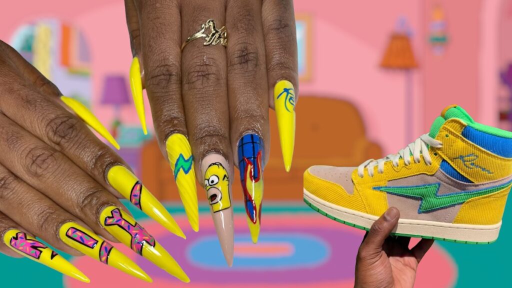 Nail Tech Charges for Unique Homer Simpson Nail Art