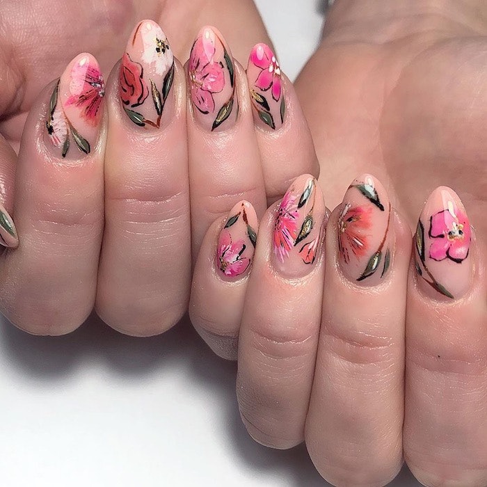 Summer Floral Nail Designs by Readers