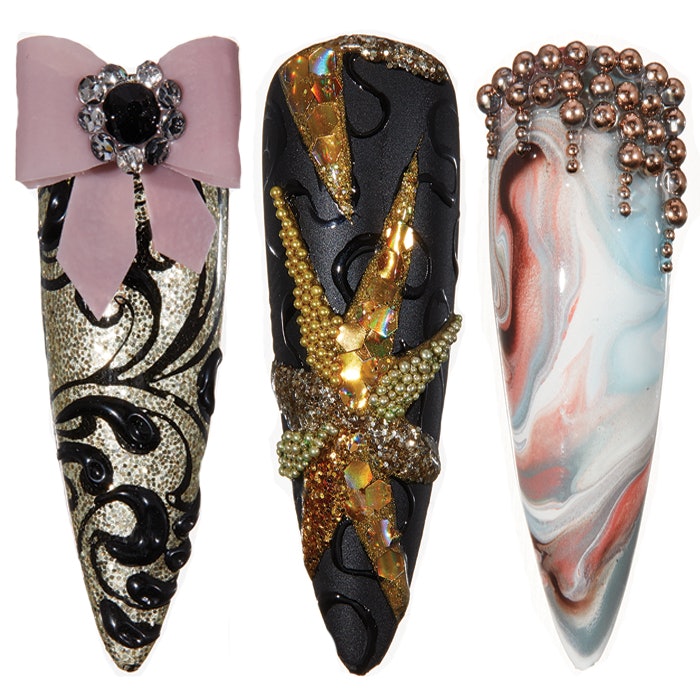 Tracy Lee’s Glitzy Metallic Nail Art from NYFW